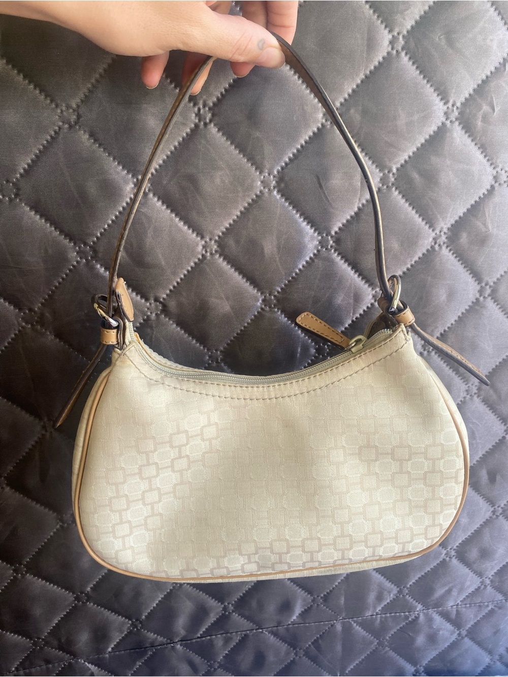 ✨ VINTAGE Y2K Nine West Jacquard Monogram Baguette Shoulder Bag - excellent